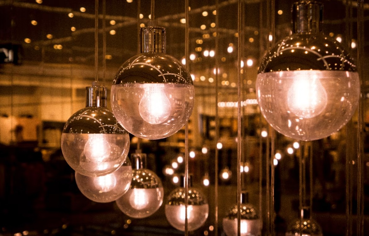 Lighting display in the shop